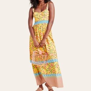 NWT Anthropologie Farm Rio Anjou Maxi Dress Size 2 Petite Retail $240.00